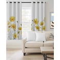 thumbnail image 2 of Yellow Spring Floral Blackout Curtains for Bedroom/Living Room, Thermal Insulated Kitchen Curtains, Summer Botanical Watercolor Daisy Grommet Darkening Window Treatment Drapes 52"x63"x2, 2 of 8