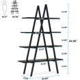 thumbnail image 6 of Tribesigns 4-Tier Bookshelf, A-Shaped Bookcase 4 Shelves Industrial Ladder Shelf Open Display Shelves Book Storage Organizer for Living Room, Home Office, 6 of 7