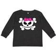 thumbnail image 3 of Inktastic Skull with Bow Girls Long Sleeve Toddler T-Shirt, 3 of 5