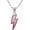 Pink, variant on Hip Hop Lightning Pendant Necklace for Women Men Hip Hop Punk Crystal Lightning Bolt Chain Necklace Fashion Rock Party Jewelry