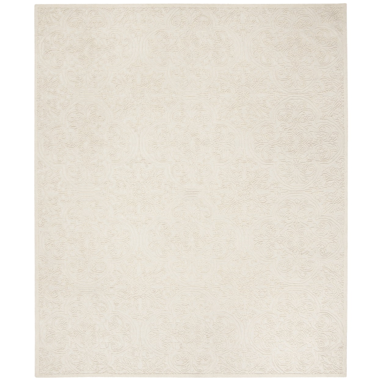 SAFAVIEH Trace Burton Geometric Wool Area Rug, Ivory, 5' x 8'