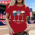 thumbnail image 2 of HCYSFG Womens 250th Anniversary t shirt Wine Glass Print top Independence Day Crew Neck Casual Patriotic July 4th Celebration Style tee, 2 of 4