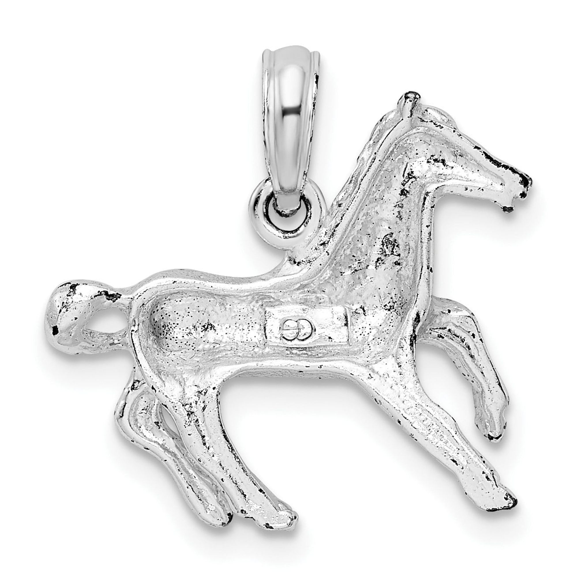 Sterling Silver Galloping Horse Pendant Necklace for Women or Unisex, Equestrian Animal Charm Jewelry, Western Nature-Inspired Symbol of Strength and Freedom
