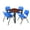 Cherry / Blue / Black, variant on Romig Trek 30 in Square Breakroom Table- Maple Top, Black Legs, 4 M Stack Chairs- Black