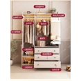 thumbnail image 4 of Dressing Mirror Coat Rack Integrated Solid Wood Floor-Standing Wardrobe Clothes European-Style Storage Cabinet My Lux Decor Round, 4 of 20
