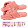 thumbnail image 3 of Pantoufles en Velours Côtelé pour Femmes Antidérapantes à Brides Croisées Sandales à Enfiler Intérieur Extérieur Sandales pour Couples, 3 of 8