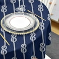 thumbnail image 4 of Coastal Whiet Knot Round Tablecloth 60 Inch - Waterproof Fabric Table Cloth Protector, Navy Blue Summer Beach Seaside Nautical Tablecloths Washable Table Cover for Kitchen Banquet Coffee Table Party, 4 of 6