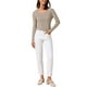 thumbnail image 2 of INSPIRAR CHIC Blusa de Mujer Otoño Invierno de Manga Larga Cuello en V Elegante Tejido Acanalado Talla L Caqui, 2 of 6