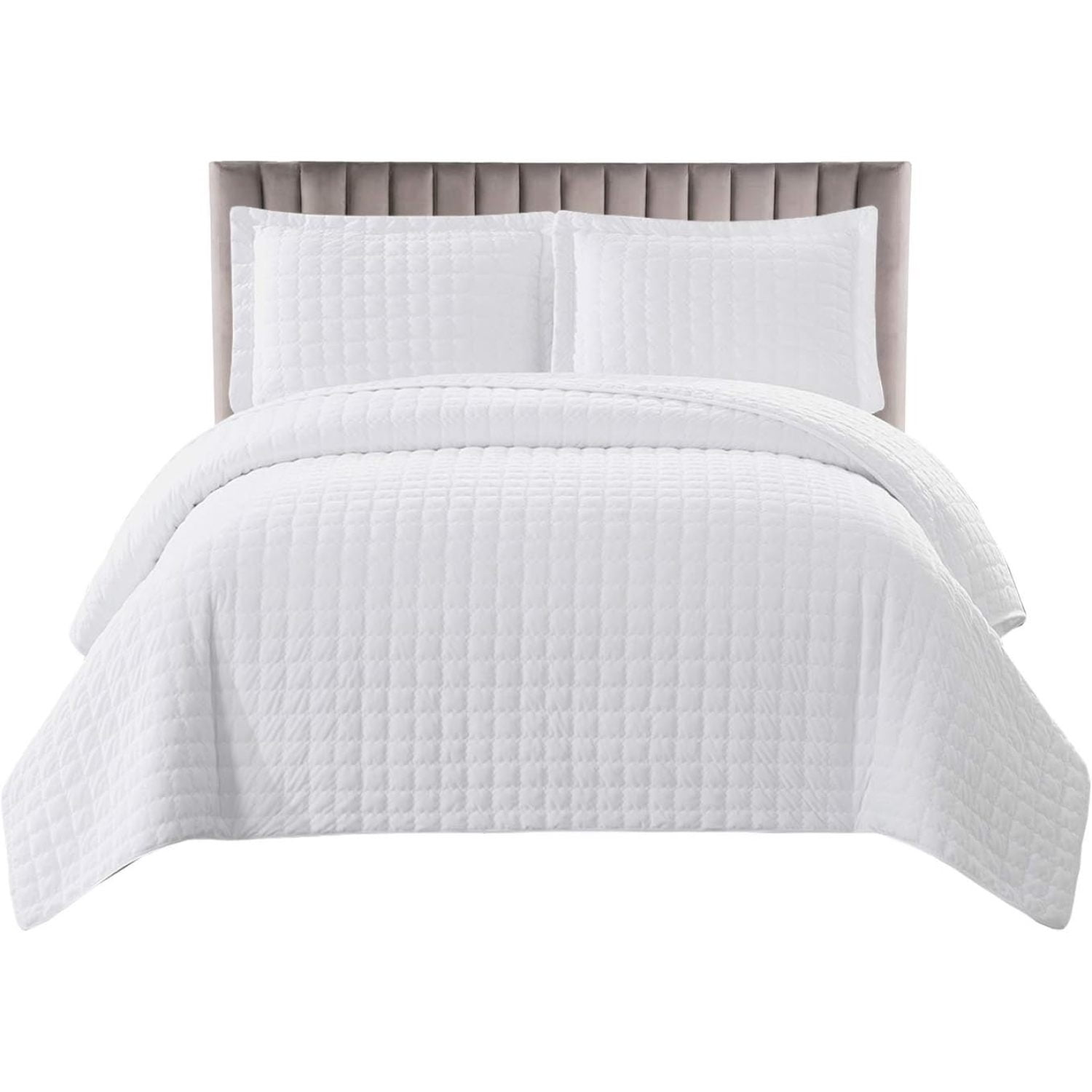 WBTAYB Plush Velvet White Coverlets, King/California King Oversized 3pc