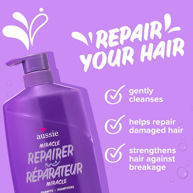Aussie Miracle Repairer Shampoo with Aloe for All Hair Types, 26.2