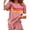 Pink, variant on VIWORLD 2-Piece Women's Striped Shorts Set, Summer Short Sleeve Top & Shorts Outfit, Casual Athletic Outfit Brown，S