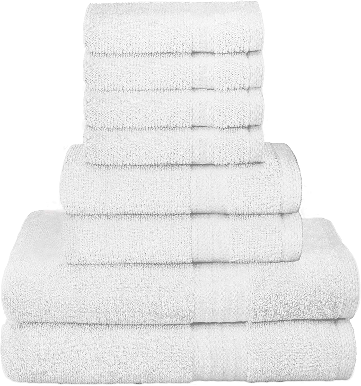 GLAMBURG Ultra Soft 8Piece Towel Set 100 Pure Ringspun Cotton