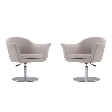 Voyager Orange and Brushed Metal Woven Swivel Adjustable Accent Chair (Set of 2)