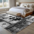 thumbnail image 4 of Area Rug for Living Room, Black White Animals Non-Slip Indoor Large Carpet for Bedroom/Dining Room, Cow Rooster Trees Vintage Art Washable Low-Profile Rectangle Floor Runner Rugs - 5 x 7 Ft, 4 of 8