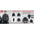 thumbnail image 3 of Men's Motorbike Leather Jacket Distress Zip Up Motorcycle Protection Jackets All Black-50, 3 of 8