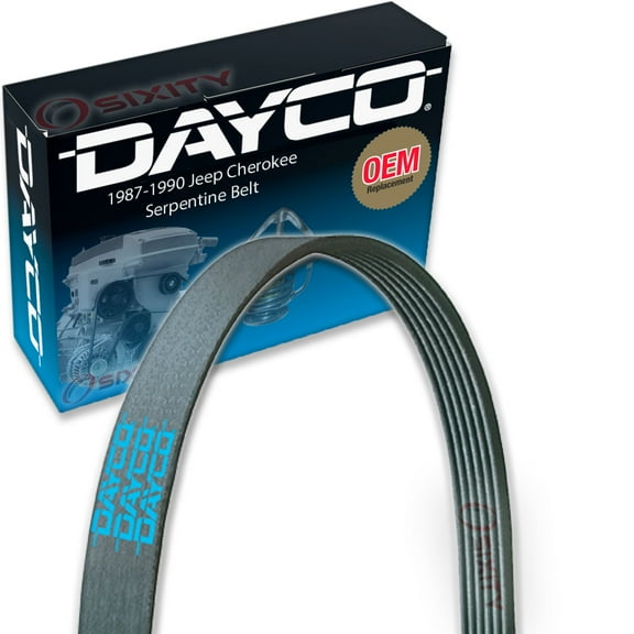 Dayco Main Drive Serpentine Belt compatible with Jeep Cherokee 4.0L L6 1987-1990