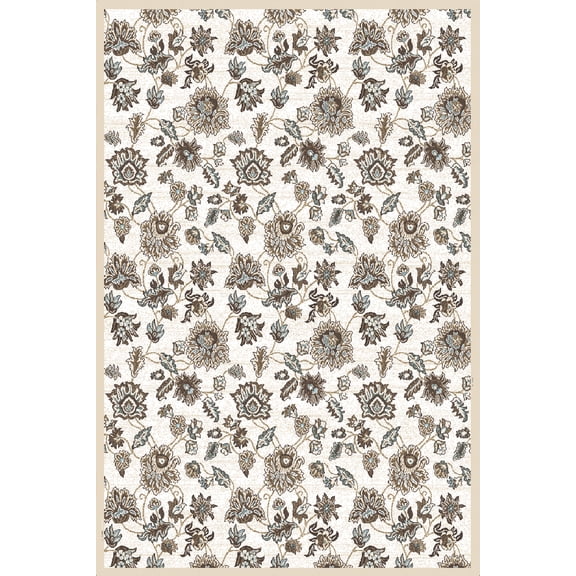 Radici Usa Pisa Area Rug 3475 Bone Vines Leaves 7' 10 x 7' 10" Round