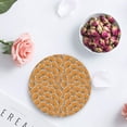 thumbnail image 4 of FMSHPON Orange Flower Pattern Texture Set of 6 Round Coaster for Drinks, Absorbent Ceramic Stone Coasters Cup Mat with Cork Base for Home Kitchen Room Coffee Table Bar Decor, 4 of 6