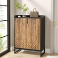 thumbnail image 6 of Tribesigns 5-Tier Shoe Cabinet, Modern Organizer with Sturdy Metal Frame, Black & Brown, 6 of 7