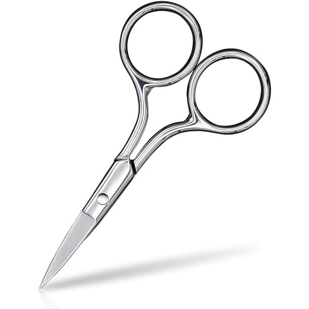 Tijeras para cejas, tijeras pequeñas para cabello, cejas, vello de la nariz, barba, pestañas, cutículas, tijeras de acero inoxidable con punta fina y recta para vello de la nariz