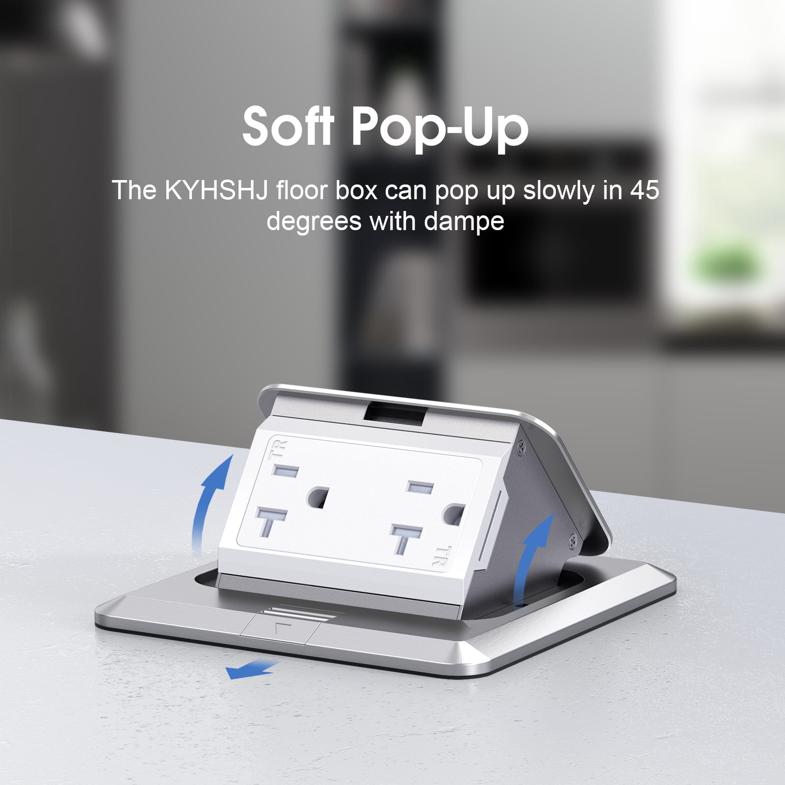 KYHSHJ Pop Up Floor Electrical Outlet with 20 Amp Stainless Steel TR Receptacle Outlet Stainless, Silver