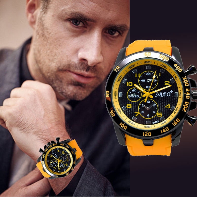 Stainless Steel Luxury Sport Analog Quartz Modern Men Fashion Wrist Watch YE