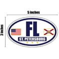 thumbnail image 3 of Flag of Florida / American Flag Oval 3M Vinyl Bumper Sticker Decal | Navy & Gold St. Petersburg, FL Sticker Vinyl Decal, 3 of 3