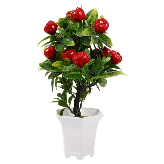 DEEPCRAFF Artificial Small Apples Tree Multi 1Set 12.6x7.9x5.9in Home Decoration
