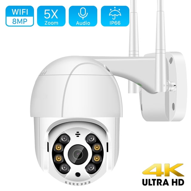 Cámara IP PTZ de 8MP y 4K para exteriores, videocámara inalámbrica con WiFi, HD, 5MP, H.265, vigilancia de seguridad CCTV, 3MP, seguimiento por Ia, visión nocturna a Color