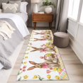 thumbnail image 4 of Easter Bunny Eggs 2'x6' Runner Rugs for Hallway Kitchen Bedside Non Slip, Spring Tulips Rustic Rabbits Colorful Plaid Entryway Rug Runners with Rubber Backing, Long Carpet Runner for Laundry Room, 4 of 8