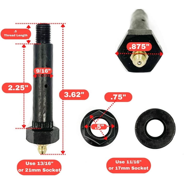 SOUTHWEST WHEEL® Four Pack 9/16 X 3 Spring Eye Wet Bolts
