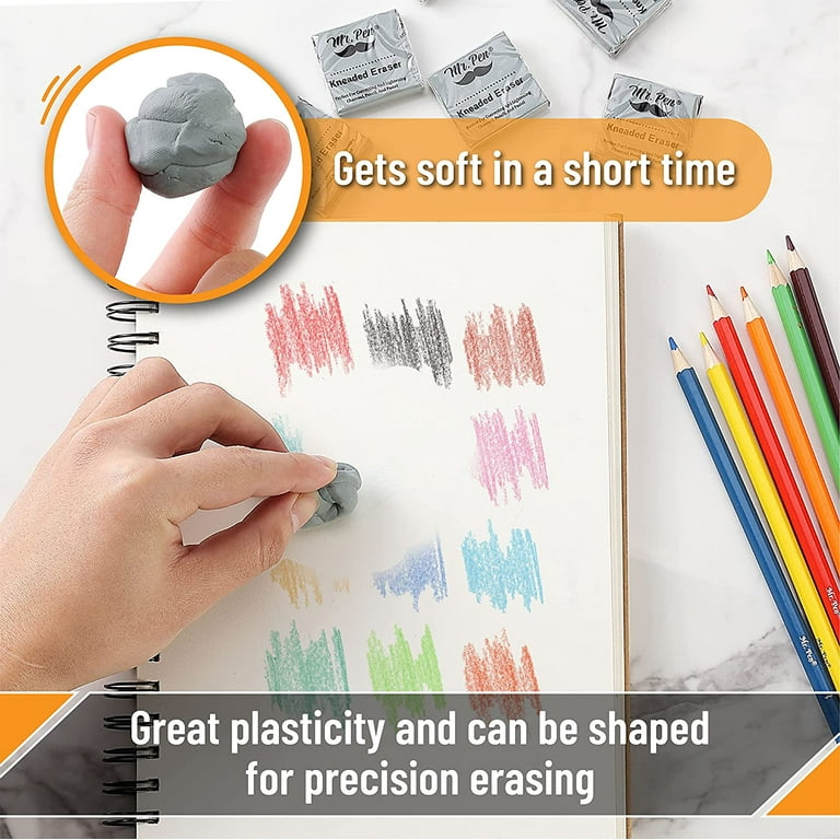 Ditya Crafts Kneaded Rubber Eraser, Drawing Art kneaded  Erasers, Large Size Grey - 4 Pack Non-Toxic Eraser 