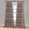 thumbnail image 5 of Ambesonne Colorful Curtains, Floral Vivid Daisies, Pair of 28"x84", Multicolor, 5 of 5