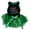 Black/Green Sequins, variant on Petitebelle Little Miss Mardi Gras Puppy Dog Dress (Black/Gold LED, Large)