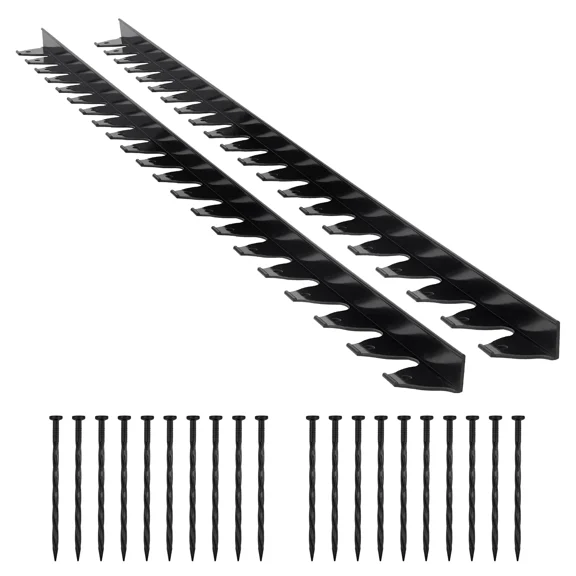 10 Pcs Plastic Landscape Edging Border,6 ftx1.6 in Garden Edger with 60 Spikes,Sun-Resistant Flowerbed Divider for Easy DIY Lawn Edging