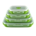thumbnail image 1 of 4Pcs Collapsible Food Storage Container With Lids Flat Stackable Refrigerator Food Box Set Silicone Food Sealed Crisper Lunch Bento Box For Outdoor Picnic Camping Travel Yellow One Size, 1 of 13