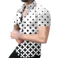 thumbnail image 3 of Nuevas camisas a cuadros para hombre, camisas casuales de verano con estampado 3D, camisas de playa hawaianas, camisas de manga corta con solapa, blusas de calle, ropa para hombres y mujeres, 3 of 5