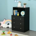 Gymax 3 Drawer Dresser W/ Cubbies Storage Chest for Bedroom Living Room Black