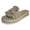 Khaki, variant on Women's Platform Espadrilles Bowknot Open Toe Slip on Flat Sandals Summer Beach Shoes