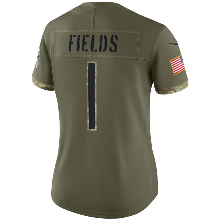 売れ筋商品|||ナイキ カットソー トップス レディース Women's Justin Fields Olive Chicago Bears 2022 Salute To Service Limited Jersey Olive Women's Nike Justin Fields Olive Chicago Bears Salute To