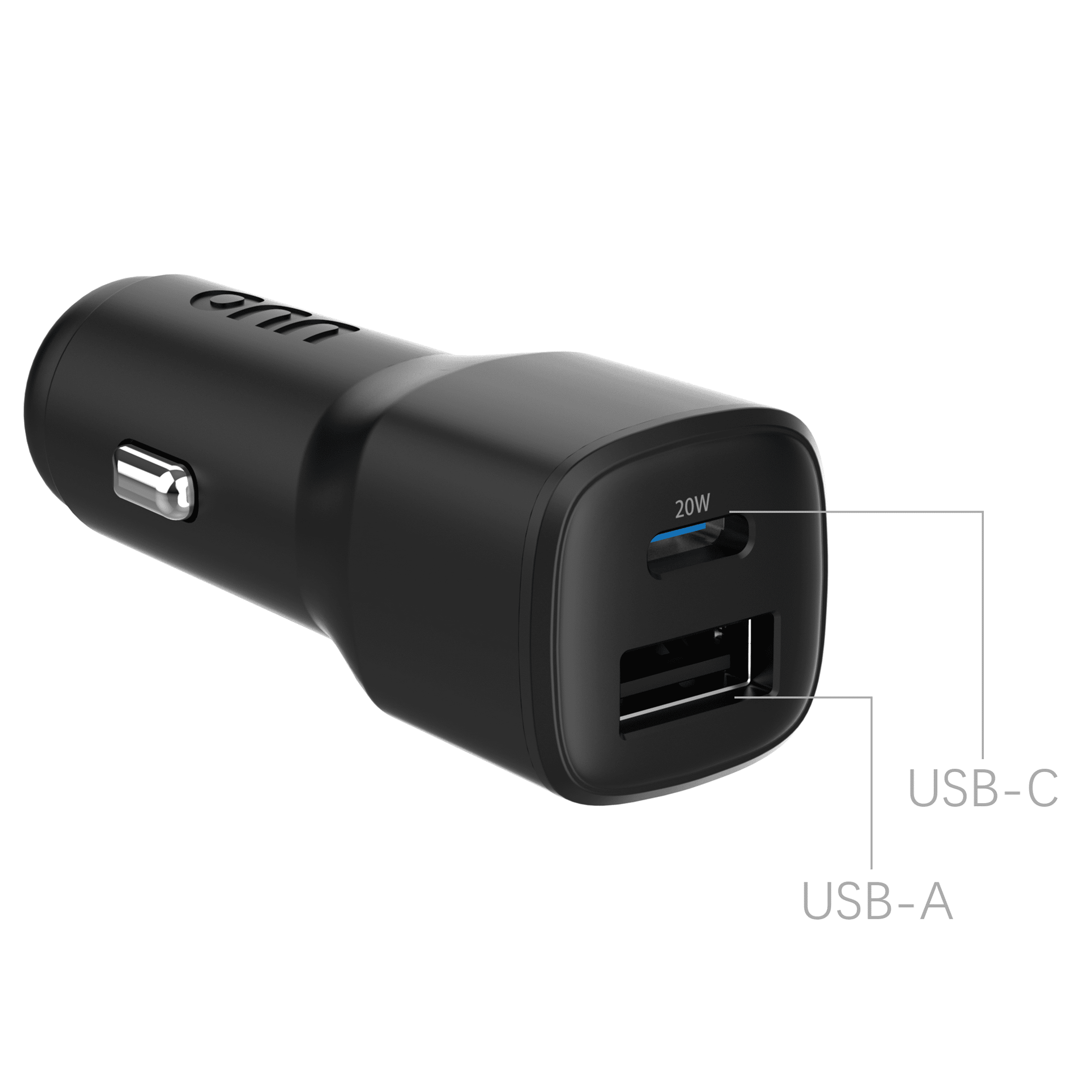 onn 32W USB-C/USB-A Dual Port Fast Car Charger, USB IF Certified