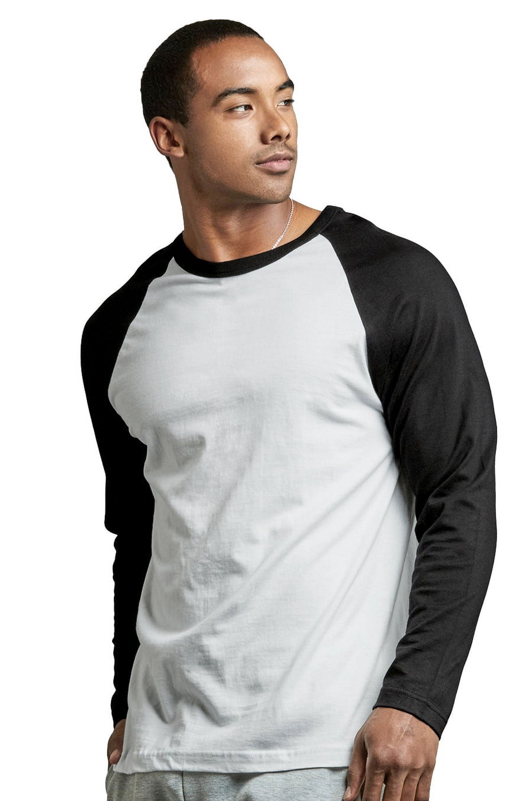 TOP PRO Men & Women Long Sleeve Baseball Raglan Tee Shirt Top (S-3XL)