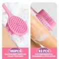 thumbnail image 4 of PINGKO Long-Handled Silicone Shower Brush - BPA-Free Silicone Body Scrubber for All Skin Types, Perfect Back Cleaning & Massage Shower - Ultimate Shower Scrubber for Men & Women（pink), 4 of 8