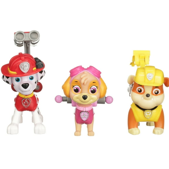 Paw Patrol Action Pack Pups 3pk Figure Set Marshal, Skye, Rubble