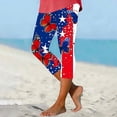 thumbnail image 5 of SELONE Womens Capris for Summer 4th of July Patriotic Graphic Leggings Pants Red White and Blue Outerwear Red L, 5 of 5