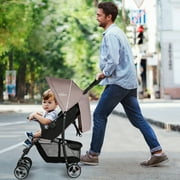 Costway Foldable Lightweight Baby Stroller Travel Pushchair 0-36 Months Age Group 13 lbs Coffee