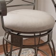 thumbnail image 4 of Home Square Round Padded Seat Metal Swivel Barstool in Pewter - Set of 2, 4 of 11