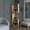 Beige, variant on Five - Shelf Black Corner Bar Cabinet | For Primary Living Usage | Made of Particle Board | Keeps Bar Items in Order
