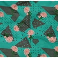 thumbnail image 4 of oneOone Cotton Poplin Twill Teal Green Fabric Geometric & Rose Floral Sewing Fabric By The Yard Printed Diy Clothing Sewing Supplies 56 Inch Wide, 4 of 4