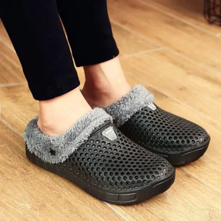 

Women‘s Slippers Anti-slip Garden Clogs Hole Shoes Thermal Lined Slides